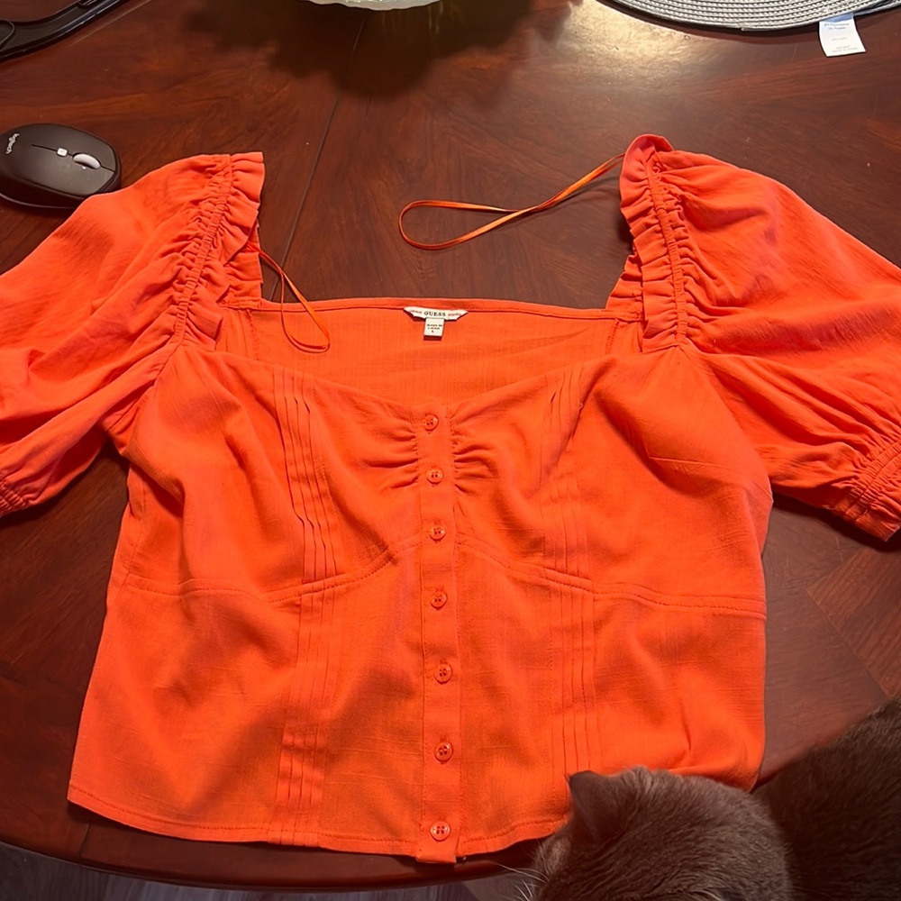 Great puff sleeve sexy guess Top